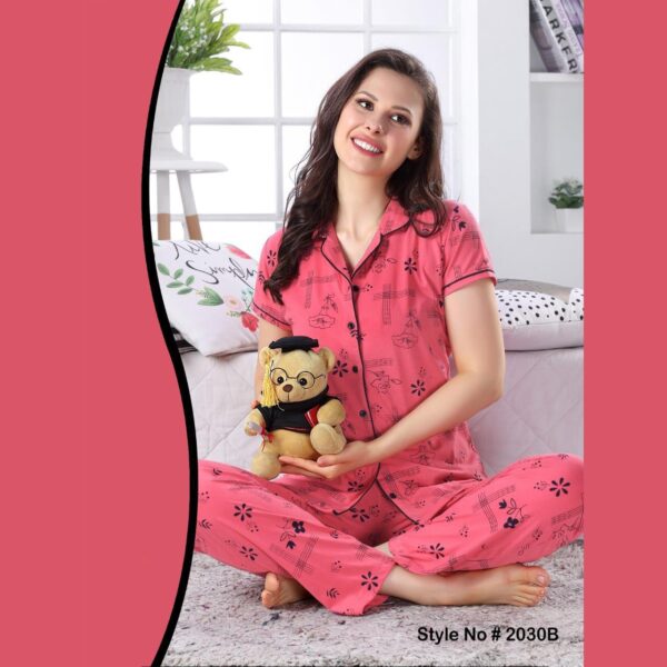 Cotton Women Half Sleeves Pajama Set (2030B)