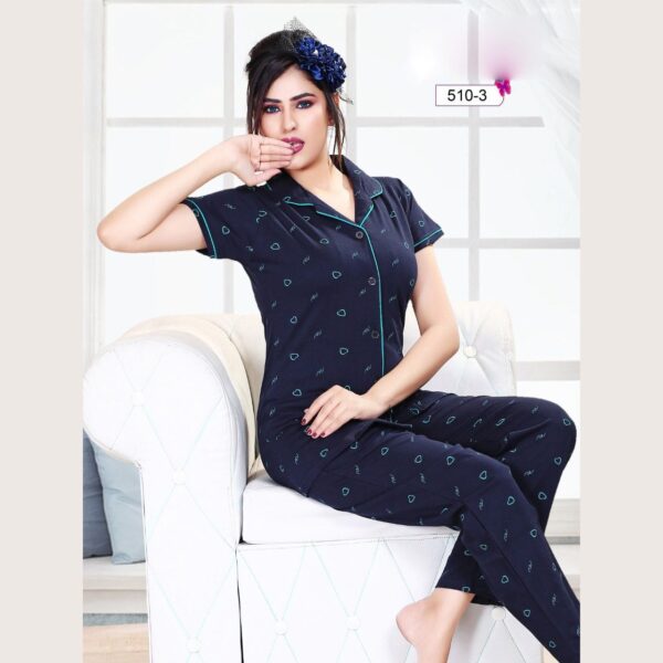 Cotton Women Half Sleeves Pajama Set (510-3)