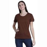 Plain Women T-shirt Pure Cotton (Brown)