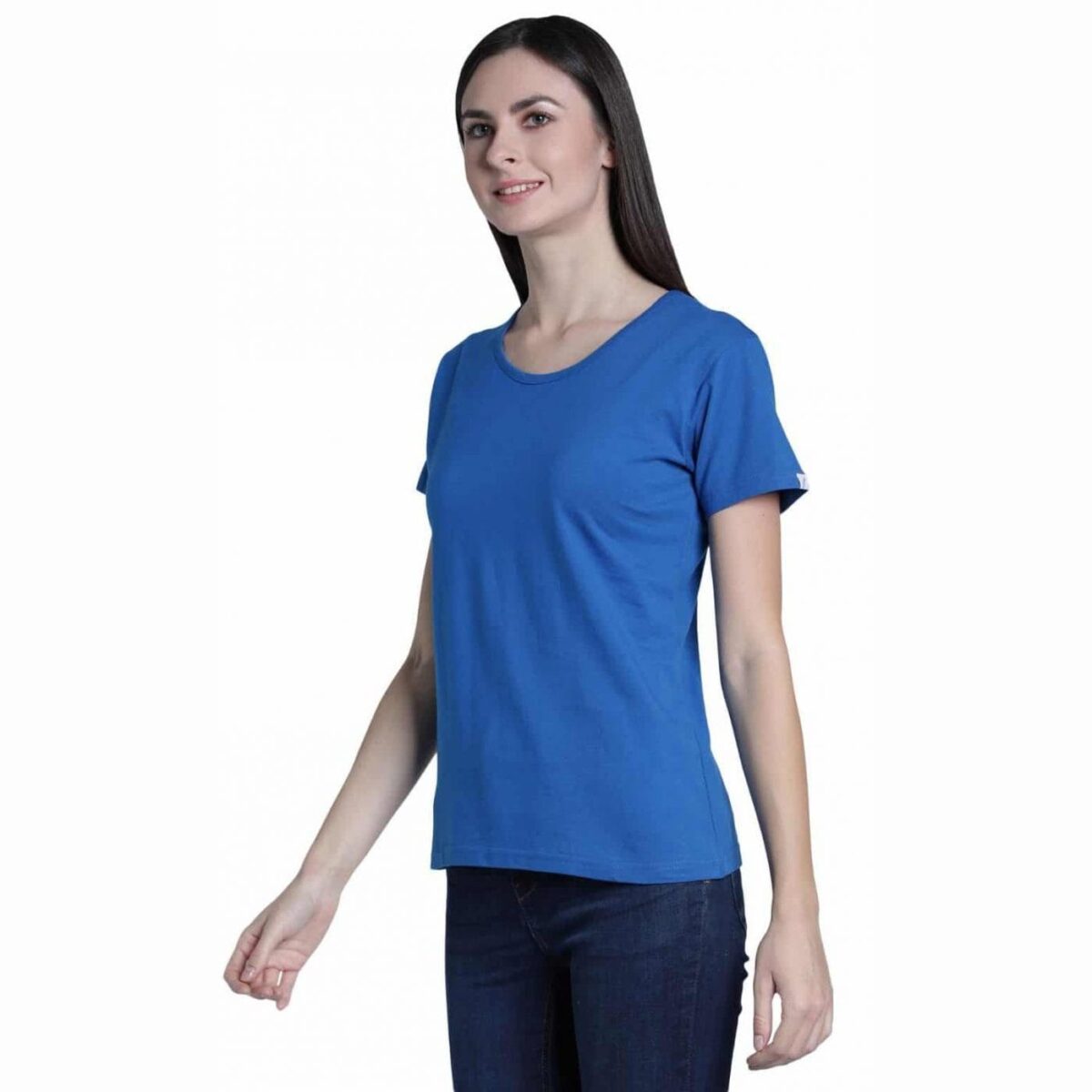 royal-blue-2.jpg Plain Women T-shirt Pure Cotton (Blue) - Image 1