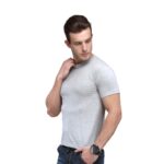Men Basic Plain Cotton T-Shirt Bio Washed (SC-M-PT-L.GREY) - Image 2