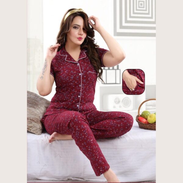 Cotton Women Half Sleeves Pajama Set (92)