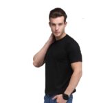 Men Basic Plain Cotton T-Shirt Bio Washed (SC-M-PT-BLACK) - Image 2