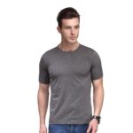 Men Basic Plain Cotton T-Shirt Bio Washed (SC-M-PT-D.GREY)