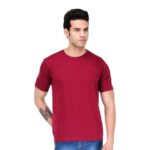 Men Basic Plain Cotton T-Shirt Bio Washed (SC-M-PT-MAROON)