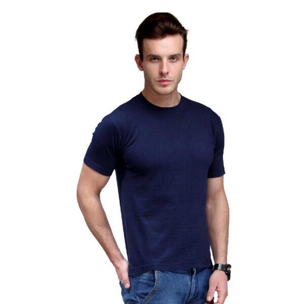 Men Basic Plain Cotton T-Shirt Bio Washed (SC-M-PT-NAVYBLUE)