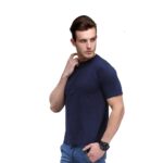 Men Basic Plain Cotton T-Shirt Bio Washed (SC-M-PT-NAVYBLUE) - Image 2