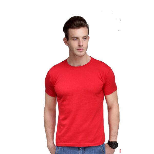 Men Basic Plain Cotton T-Shirt Bio Washed (SC-M-PT-RED)