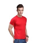 Men Basic Plain Cotton T-Shirt Bio Washed (SC-M-PT-RED) - Image 2