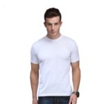 Men Basic Plain Cotton T-Shirt Bio Washed (SC-M-PT-WHITE)