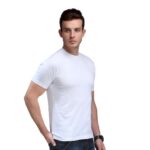 Men Basic Plain Cotton T-Shirt Bio Washed (SC-M-PT-WHITE) - Image 2