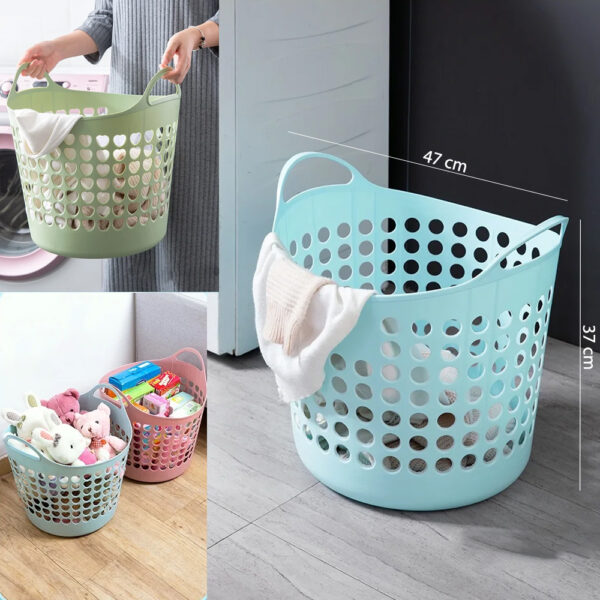 Plastic Laundry Basket with Handles (LBWH1)