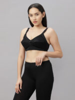 Cotton/Polyester Non-Padded Thick Cloth T-Shirt Bra B-CUP (2302-BK) - Image 3