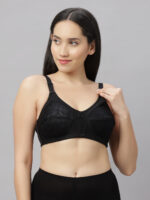 Cotton/Polyester Non-Padded Thick Cloth T-Shirt Bra C-Cup (8315-BK) - Image 4