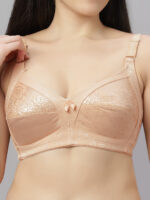 Cotton/Polyester Non-Padded Thick Cloth T-Shirt Bra B-CUP (2302-biege/OC)