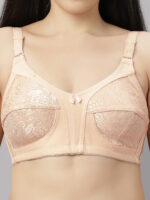 Cotton/Polyester Non-Padded Thick Cloth T-Shirt Bra C-Cup (8315-Biege/OC)
