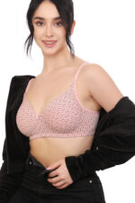Printed Non Wired Soft Padded Full Coverage Bra (NV1) - Image 2