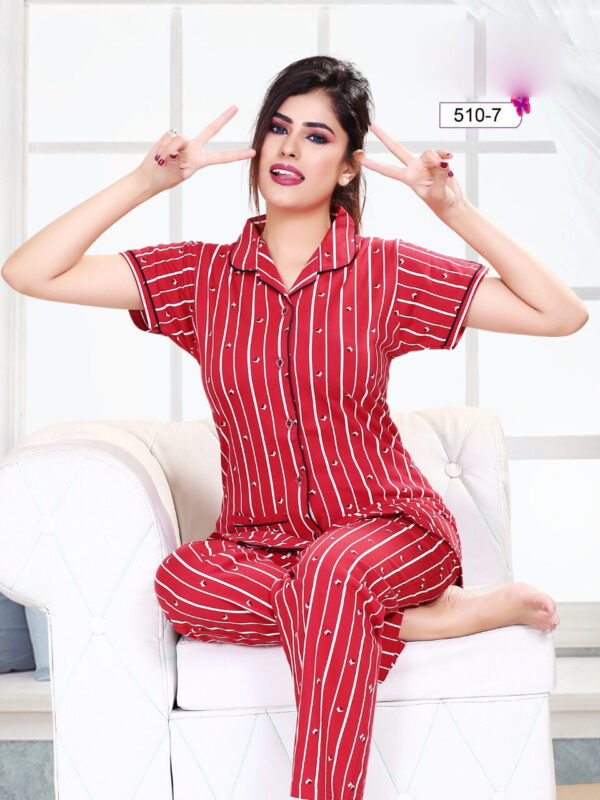 Cotton Women Half Sleeves Pajama Set (510-7)