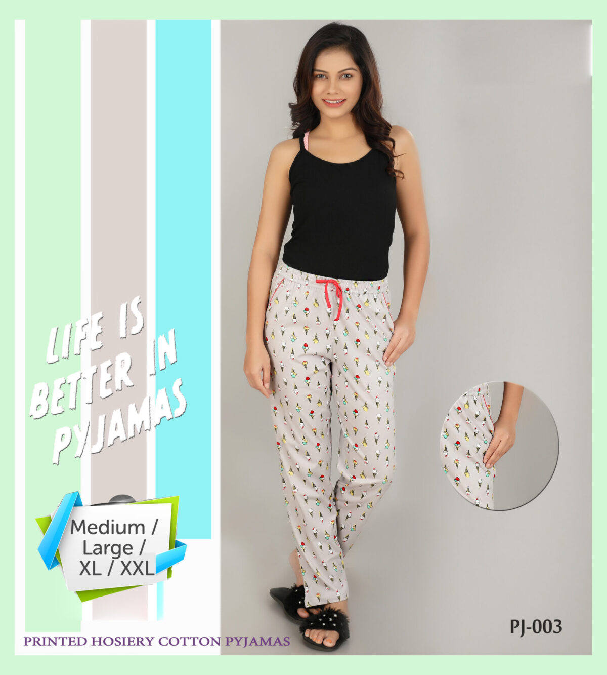 High Quality Cotton Pajama Bottom (PJ003) - Image 2