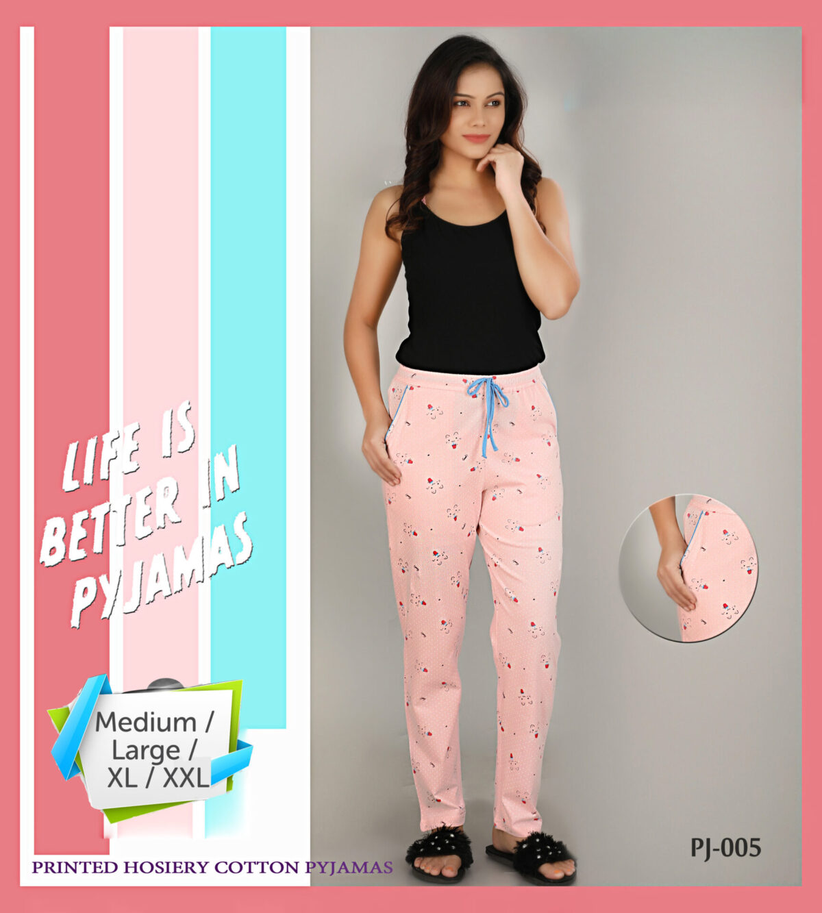 High Quality Cotton Pajama Bottom (PJ005) - Image 2