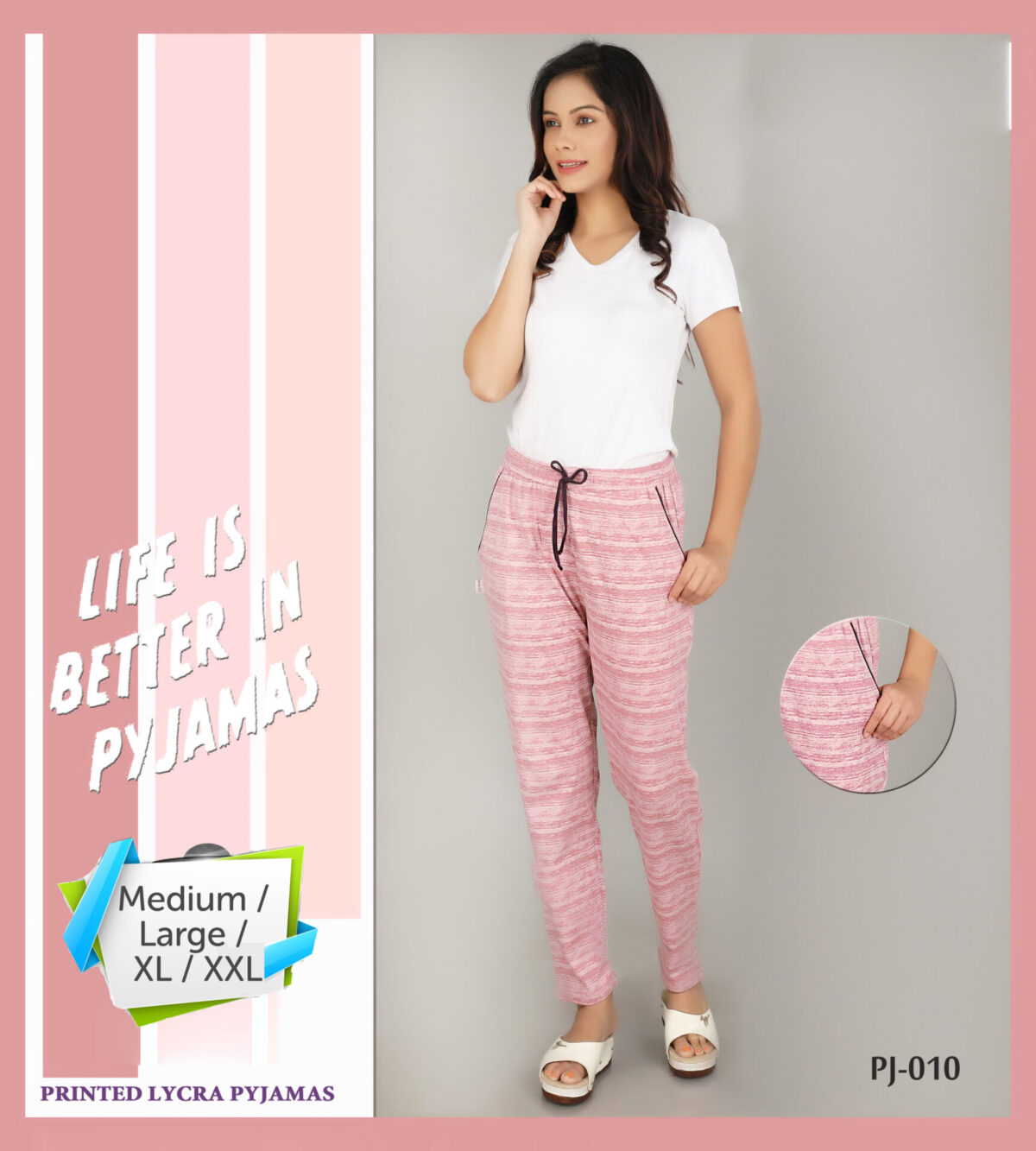 High Quality Cotton Pajama Bottom (PJ010) - Image 2