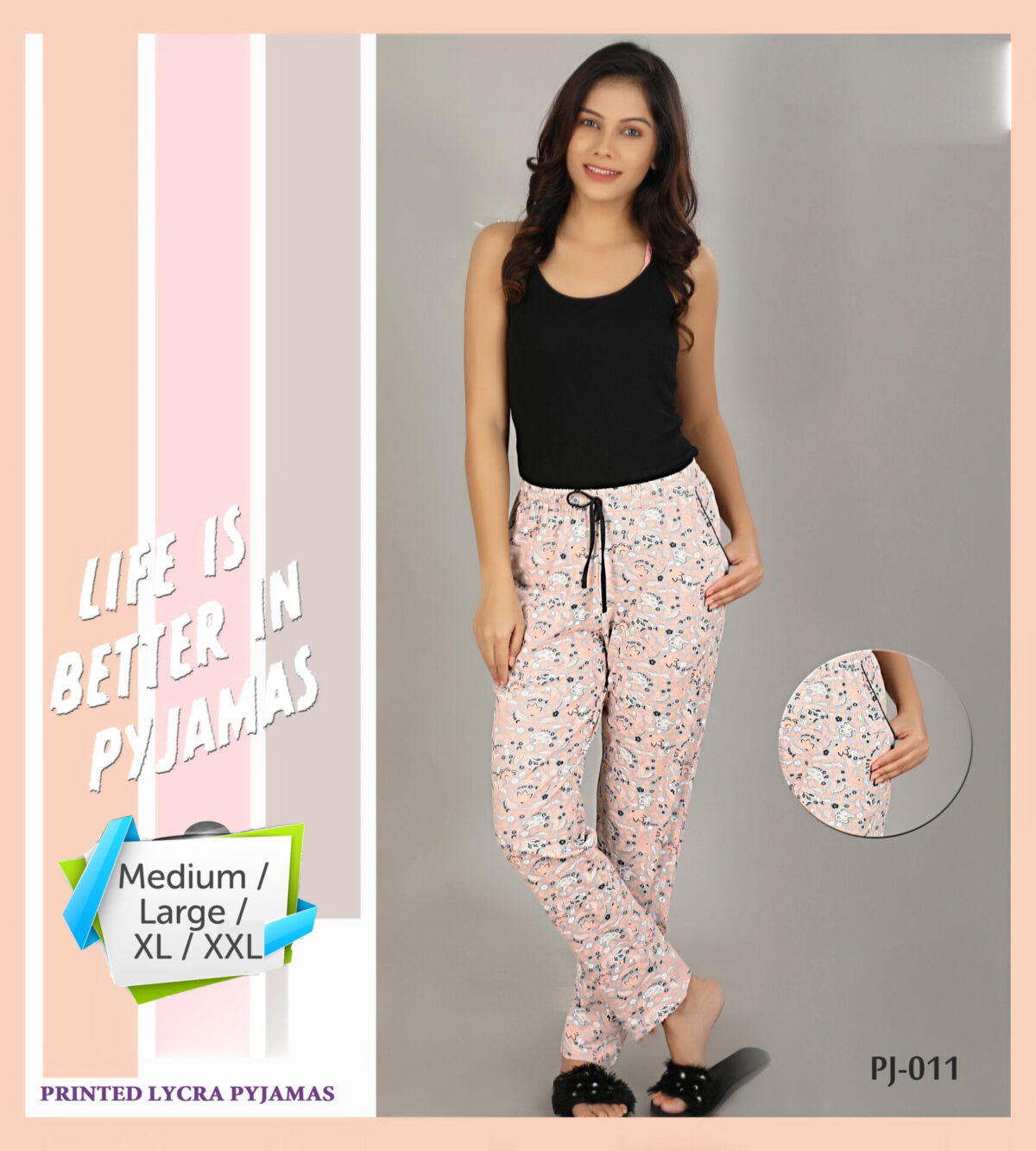 High Quality Cotton Pajama Bottom (PJ011) - Image 2