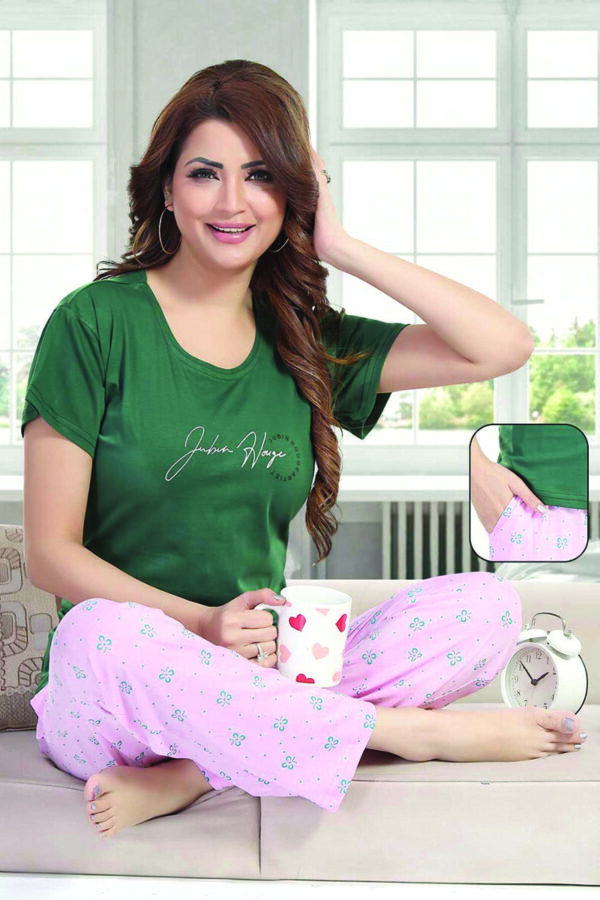 Cotton Half Sleeves Pajama Set (1235)