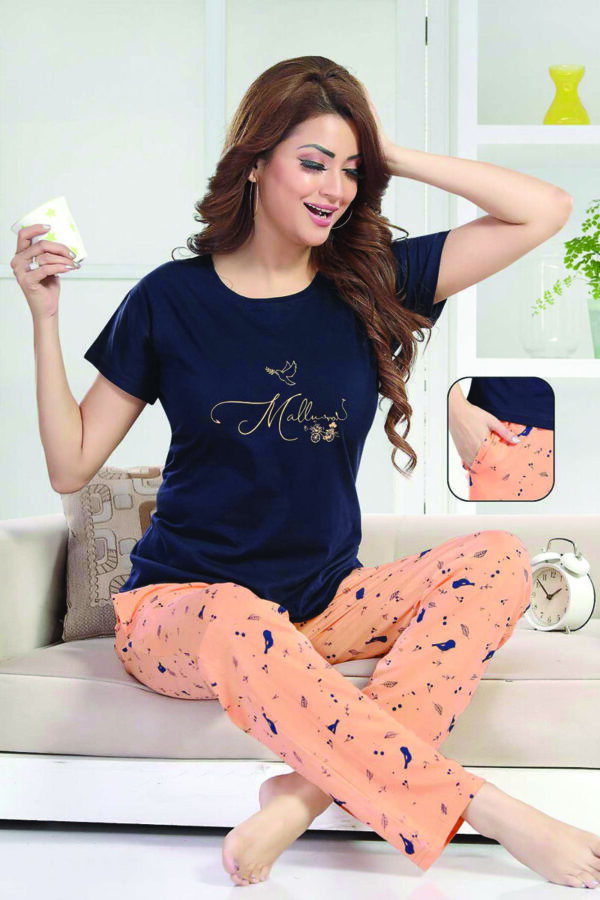 Cotton Half Sleeves Pajama Set (1237)