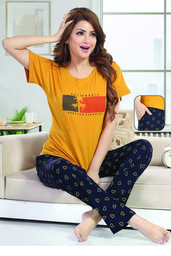 Cotton Half Sleeves Pajama Set (1240)