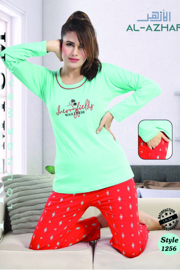 Full Sleeves Cotton Pajama Set (1256)