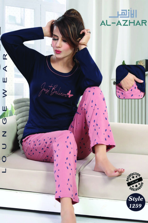 Full Sleeves Cotton Pajama Set (1259)