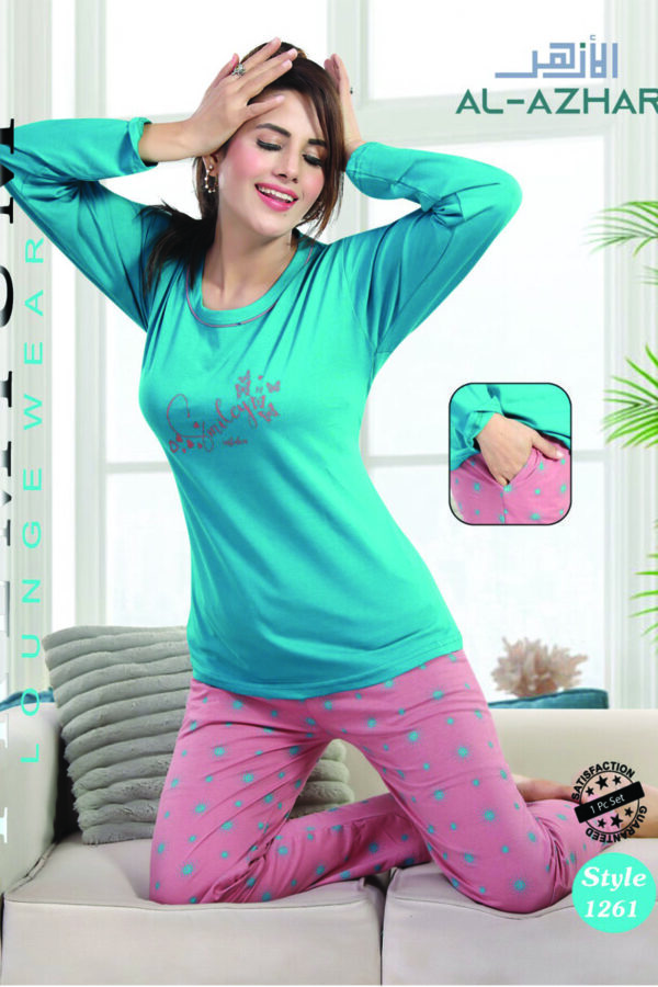 Full Sleeves Cotton Pajama Set (1261)