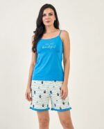 Trendy Shorts Sleeveless Set Loungewear (SH-8134)