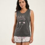 Trendy Shorts Sleeveless Set Loungewear (SH-8128)