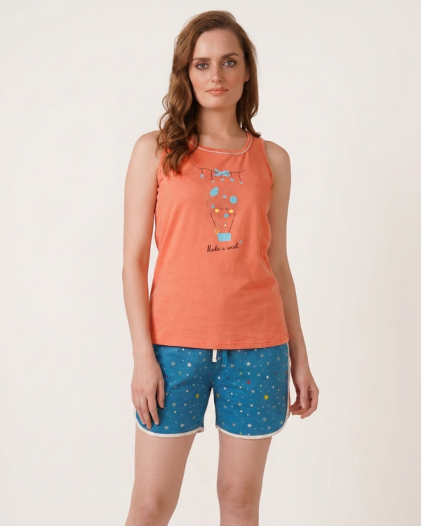 Trendy Shorts sleeveless Set Loungewear (SH-8314)