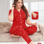 Cotton Women Half Sleeves Pajama Set (1391)