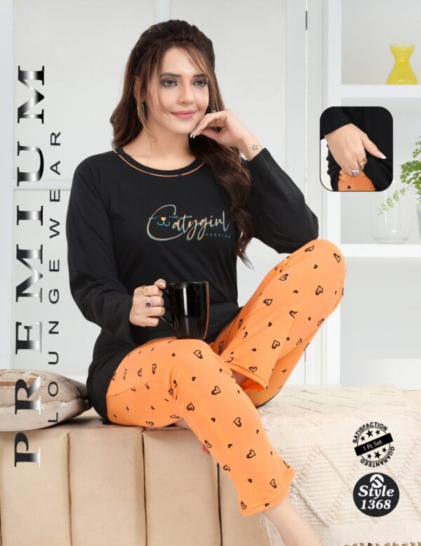 Full Sleeves Cotton Pajama Set (1368)