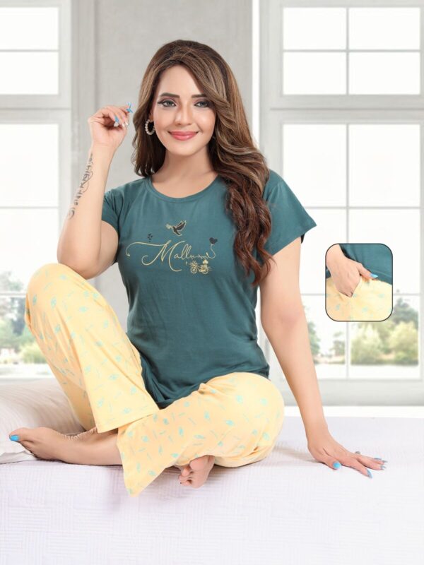 Cotton Women Half Sleeves Pajama Set (1483)