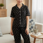 Cotton Women Half Sleeves Pajama Set (1270)