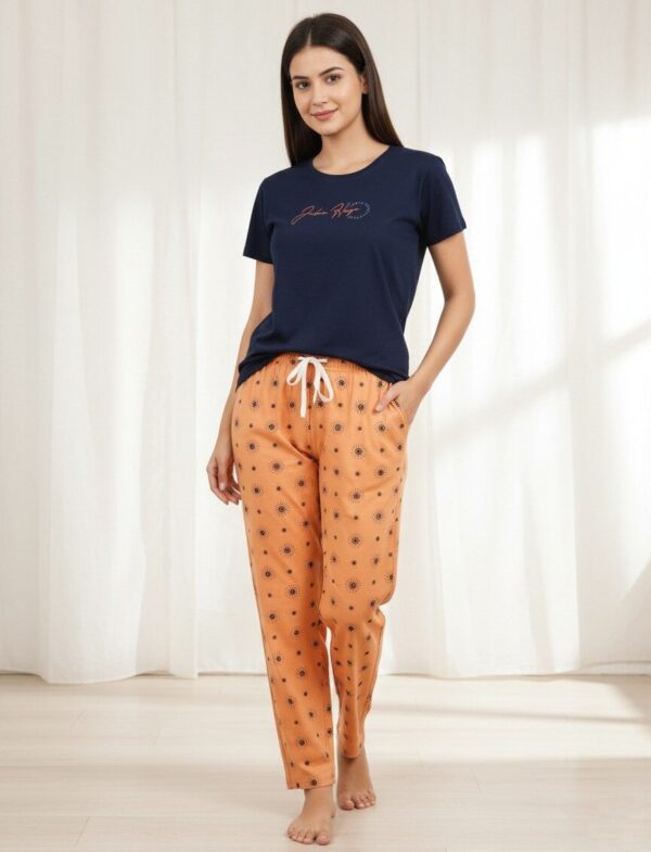 Cotton Women Half Sleeves Pajama Set (1488)
