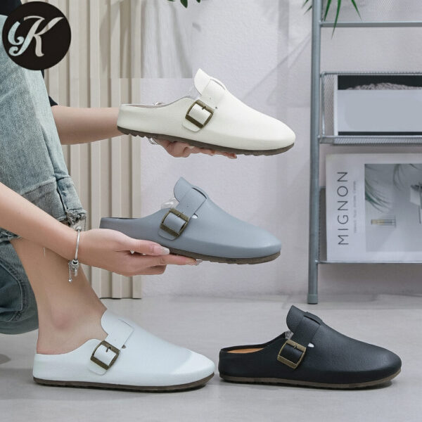 Women's Buckle Slip-On Slippers (M12947)