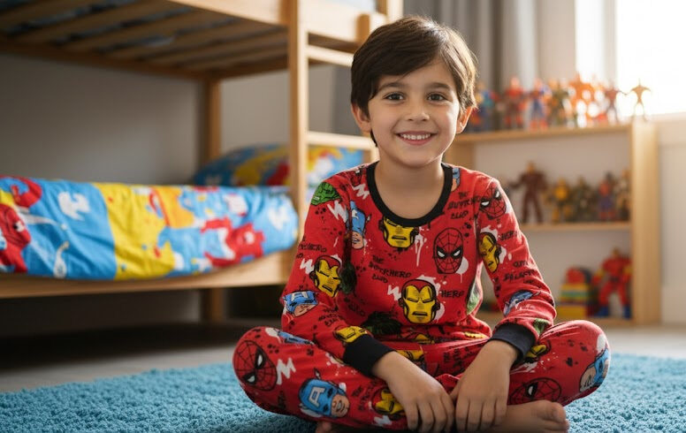 hk Boys Soft Cotton Superhero Pajama Set (Hp1) - Image 2