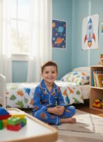 Boys Soft Cotton Sports badges Pajama Set (KP6) - Image 2