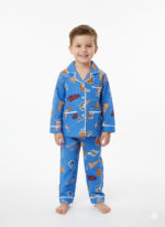 Boys Soft Cotton Sports badges Pajama Set (KP6)