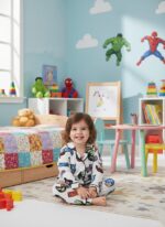 Girls Soft Cotton Superheros Pajama Set (KP10) - Image 2