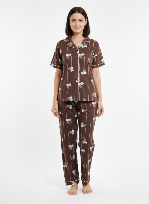 Half Sleeves Cotton Pajama Set (089)