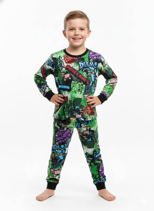 Boys Soft Cotton Minecraft Pajama Set (KP16)