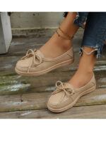 Women Elegant Leather Shoes with Lace (L2378) - Image 3