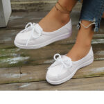 Women Elegant Leather Shoes with Lace (L2378)