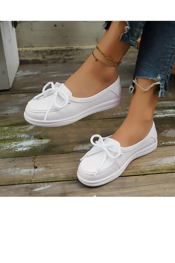 Women Elegant Leather Shoes with Lace (L2378)